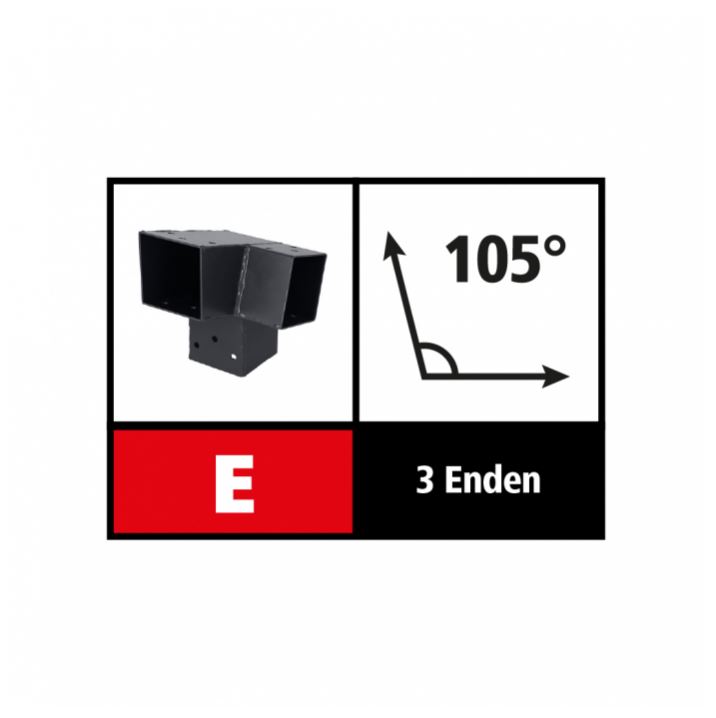 91mm-Suki Steckverbinder Ecke rechts 105 Grad, 3 Enden