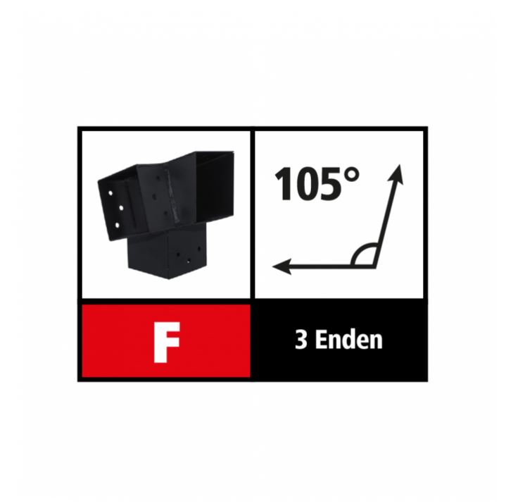 91mm-Suki Steckverbinder Ecke links 105 Grad, 3 Enden